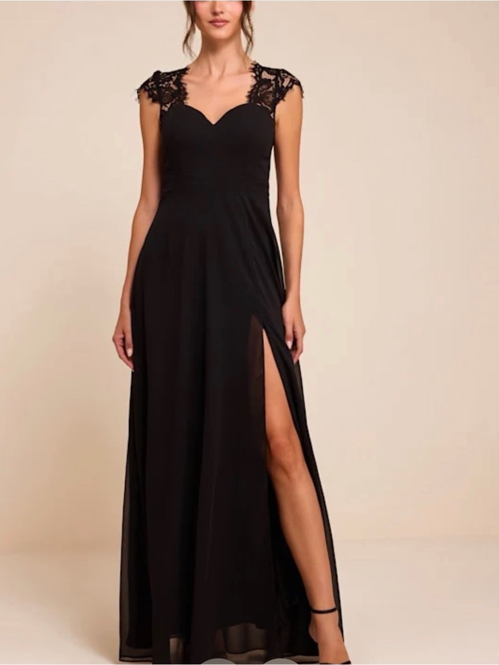Lulus Momentous Moments Black Lace Backless Maxi Dress